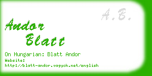 andor blatt business card